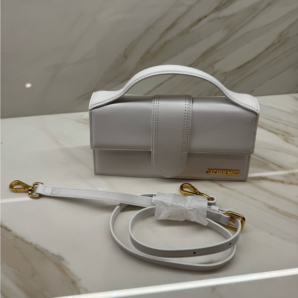 LE GRAND Jacquemus Bambino White Leather Women's Bag